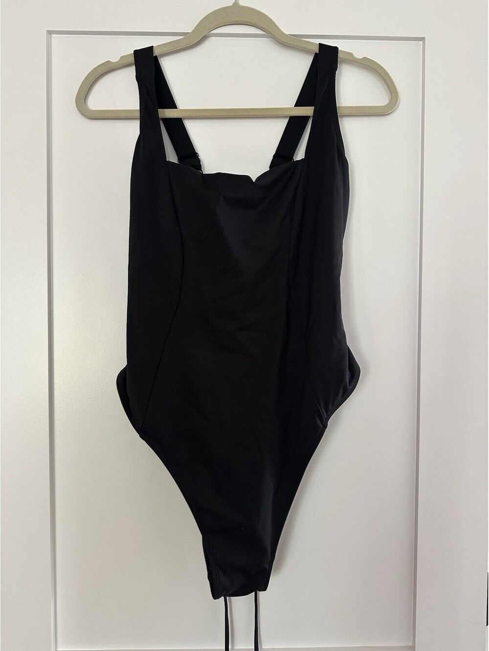 TA3 Women’s Black Lace-Up One Piece Swimsuit 2X Plus D Cup Adjustable Straps